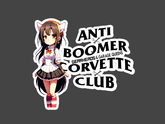 5" Anti Boomer Corvette Club - Anime style - Bubble-free stickers