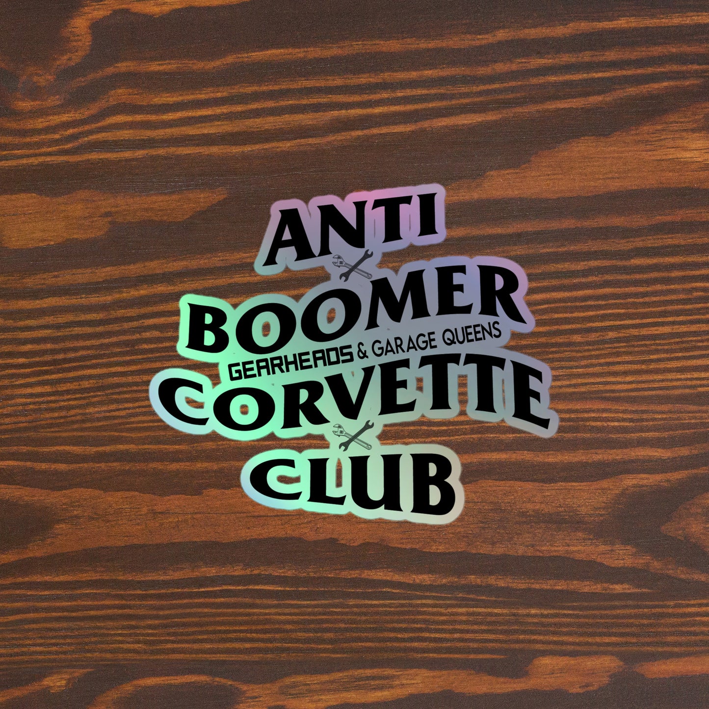 5" Anti Boomer Corvette Club - Holographic stickers