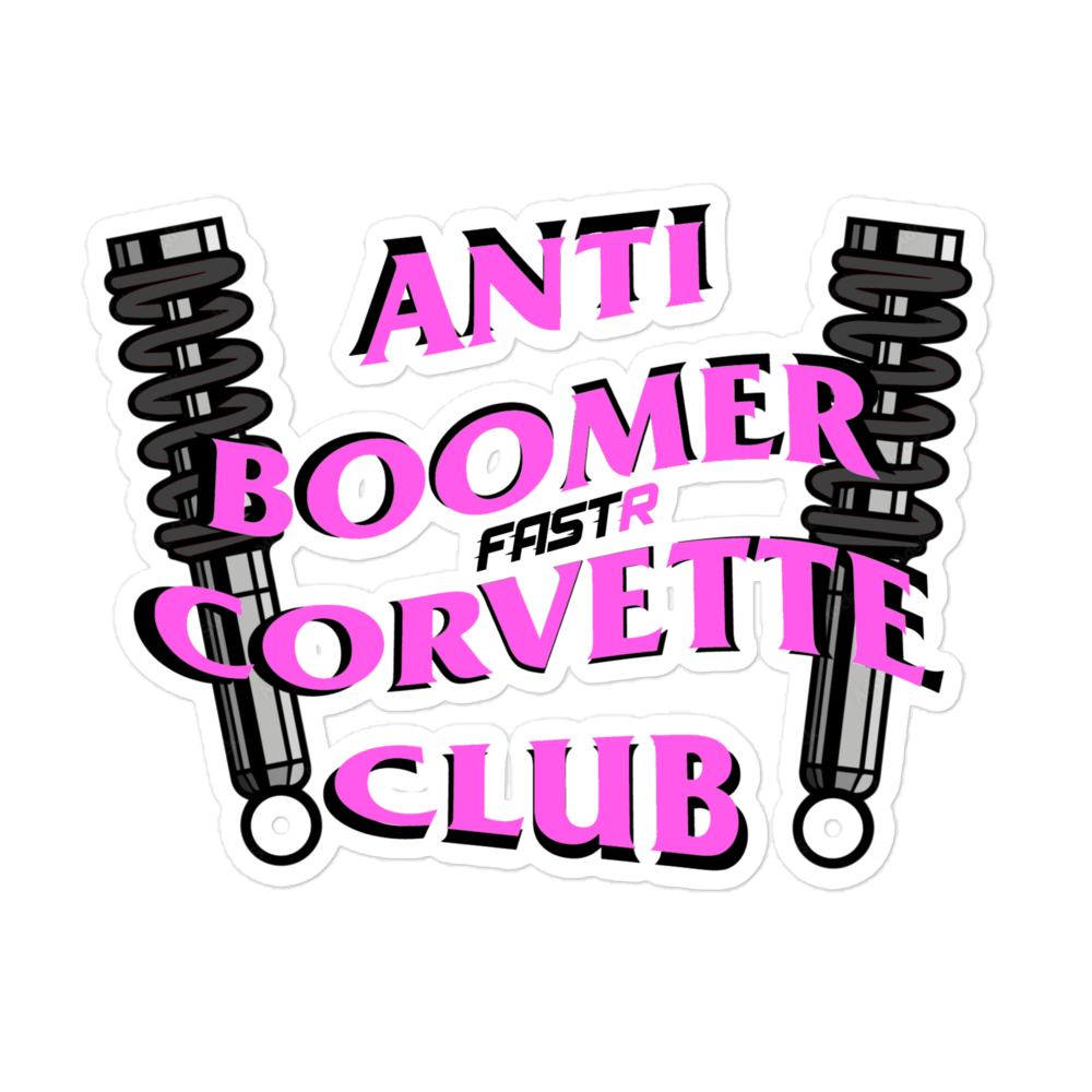 5.5" Anti Boomer Corvette Club new design - pink (with FASTR company logo)